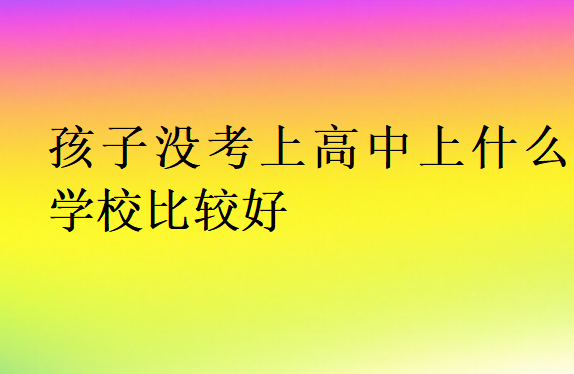 孩子沒考上高中上什么學(xué)校比較好
