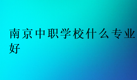 南京中職學校什么專業(yè)好