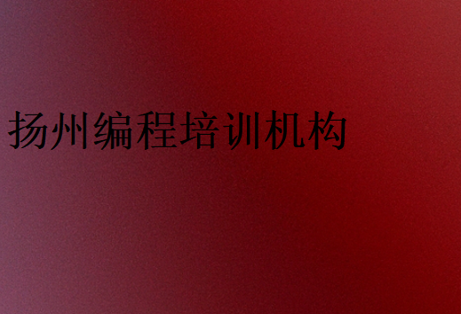 揚(yáng)州編程培訓(xùn)機(jī)構(gòu)