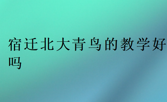 宿遷北大青鳥的教學(xué)好嗎