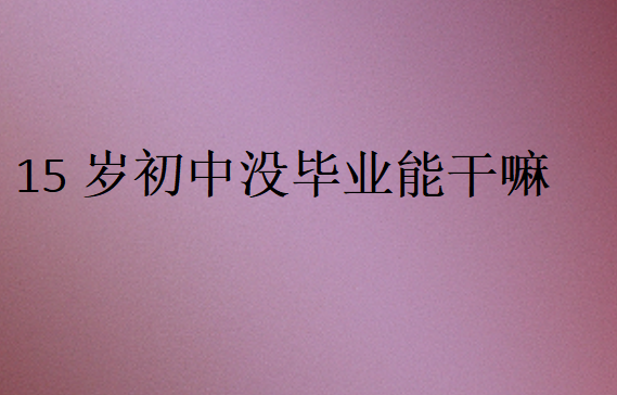 15歲初中沒畢業(yè)能干嘛