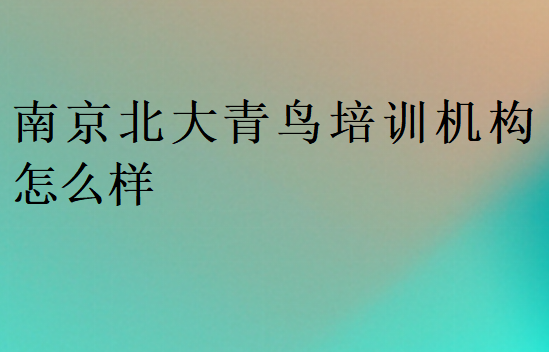 南京北大青鳥培訓(xùn)機(jī)構(gòu)怎么樣