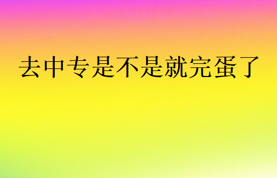 去中專是不是就完蛋了