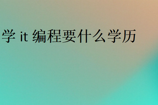 學(xué)it編程要什么學(xué)歷