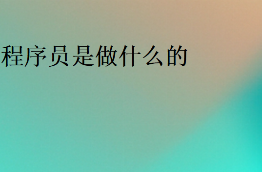 程序員工作內(nèi)容是編程