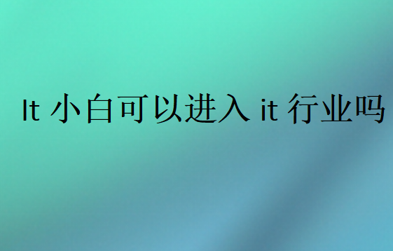 進(jìn)入it行業(yè)需要什么